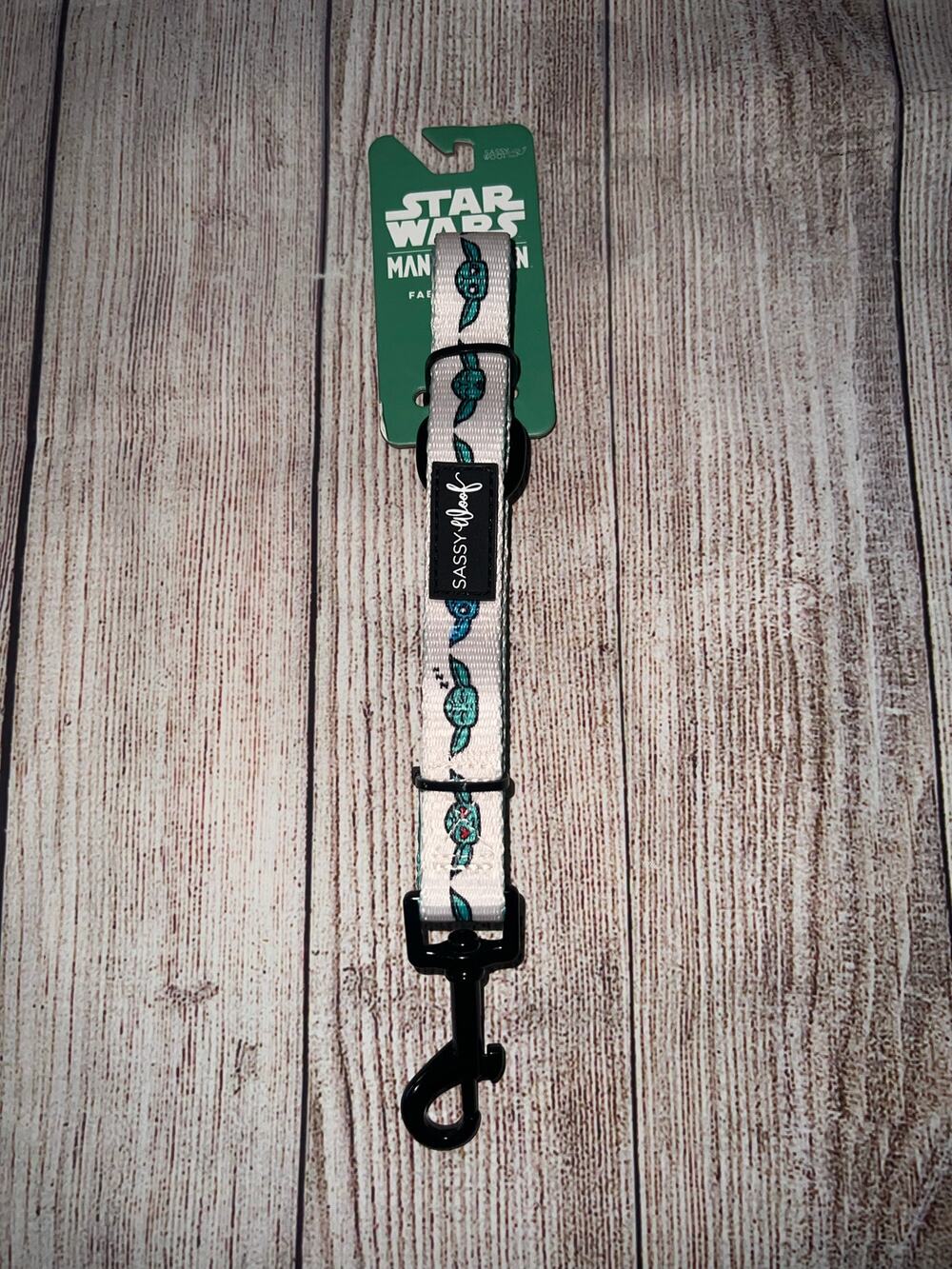 Sassy Woof Stars Wars Mandalorian Grogu Baby Yoda Fabric Pet Dog Leash NEW NWT